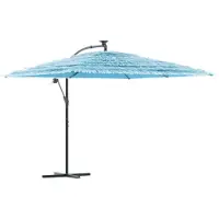 Syfax Sombrilla de jardín con poste de acero azul 290x290x238 cm