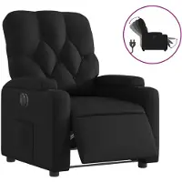 Syfax Sillón reclinable eléctrico de cuero sintético negro