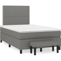 Syfax Cama box spring con colchón tela gris oscuro 120x200 cm