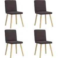 Syfax Sillas de comedor 4 unidades tela marrón oscuro