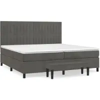 Syfax Cama box spring con colchón terciopelo gris oscuro 200x200 cm