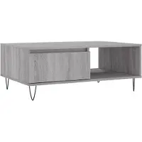 Syfax Mesa de centro madera de ingeniería gris Sonoma 90x60x35 cm