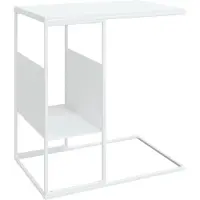 Syfax Mesa auxiliar de madera contrachapada blanco 55x36x59,5 cm