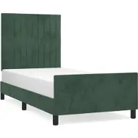 Syfax Estructura cama sin colchón terciopelo verde oscuro 100x200 cm