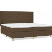 Syfax Cama box spring con colchón tela marrón oscuro 200x200 cm