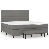 Syfax Cama box spring con colchón tela gris oscuro 160x200 cm