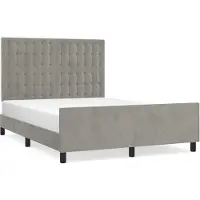 Syfax Estructura de cama sin colchón terciopelo gris claro 140x200 cm