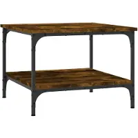 Syfax Mesa de centro madera de ingeniería roble ahumado 55x55x40 cm
