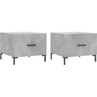 Syfax Mesa de centro 2 uds madera ingeniería gris hormigón 50x50x40cm