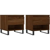 Syfax Mesas de centro 2 uds madera ingeniería roble marrón 50x46x50cm