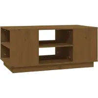 Syfax Mesa de centro madera maciza de pino marrón miel 90x49x40,5 cm