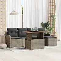 Prolenta Maison Exclusive - Juego de sofá de jardín, 6 piezas, color gris