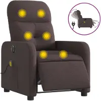 Sonstiges Sillón reclinable de masaje eléctrico tela marrón oscuro