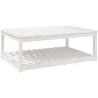 Syfax Mesa de jardín madera maciza pino blanco 121x82,5x45 cm