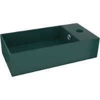 Syfax Lavabo con rebosadero cerámica verde oscuro