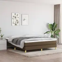 Prolenta Maison Exclusive - Base de cama con somier y colchón, color marrón oscuro, 160x200 cm, material: textil