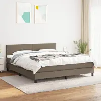 Prolenta Maison Exclusive: Base de cama con somier y colchón color taupe, 180x200 cm, tejido