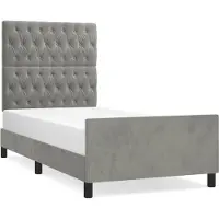 Syfax Estructura de cama sin colchón terciopelo gris claro 90x200 cm
