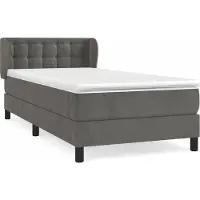 Syfax Cama box spring con colchón terciopelo gris oscuro 80x200 cm