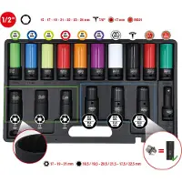 Ks Tools , juego de vasos de impacto, modelo 515.0885, de 24,5 a 26,5 mm, fabricado en acero cromo-molibdeno, con un tamaño de 25,0 mm y un peso de 4500 gramos