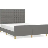 Syfax Estructura de cama sin colchón tela gris oscuro 140x200 cm