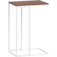 Syfax Mesa auxiliar de madera contrachapada blanco 40x30x59 cm