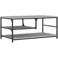 Syfax Mesa de centro madera contrachapada gris Sonoma 90x49x40 cm