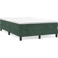 Syfax Cama box spring con colchón terciopelo verde oscuro 120x200 cm