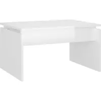 Syfax Mesa de centro madera contrachapada blanco brillante 68x50x38cm