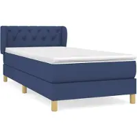 Syfax Cama box spring con colchón tela azul 80x200 cm