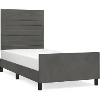 Syfax Estructura de cama sin colchón terciopelo gris oscuro 100x200cm