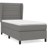 Syfax Cama box spring con colchón tela gris oscuro 80x200 cm