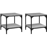 Syfax Mesas auxiliares 2 uds contrachapada gris Sonoma 40x40x40 cm