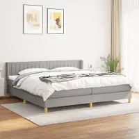 Prolenta Maison Exclusive: Base de cama con somier y colchón, color gris claro, 200 x 200 cm, tejido