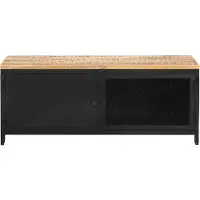 Syfax Mesa de centro de madera maciza de mango rugosa 90x50x37 cm
