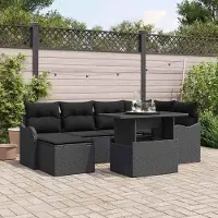 Prolenta Maison Exclusive - Juego de sofá de jardín de 7 piezas, color [Material sintético]: Ratán sintético