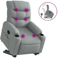 Syfax Sillón de masaje reclinable de pie de tela gris claro
