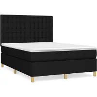 Syfax Cama box spring con colchón tela negro 140x190 cm