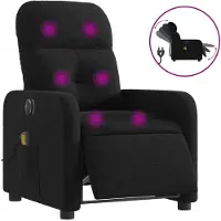 Syfax Sillón reclinable de masaje eléctrico tela negro