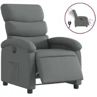 Syfax Sillón reclinable eléctrico de tela gris oscuro