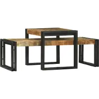 Syfax Mesa de Café 2 pcs Marrón Madera de mango maciza