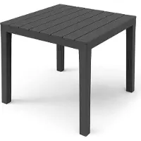 Spetebo Mesa de jardín en color antracita, de aproximadamente 78 cm x 78 cm x 72 cm, fabricada en plástico