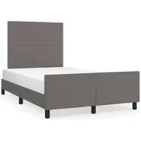 Syfax Estructura de cama sin colchón cuero sintético gris 120x200 cm