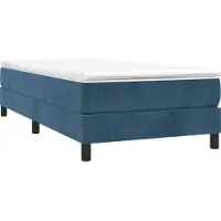 Syfax Cama box spring con colchón terciopelo azul oscuro 80x200 cm