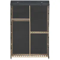 Syfax Armario de tela de 3 niveles gris 110x40x170 cm