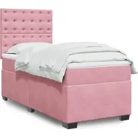 Prolenta Maison Exclusive - Base de cama con somier y colchón, color rosa, 100x200 cm, tapizada en terciopelo