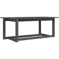 Syfax Mesa de centro de madera maciza de pino gris 110x55x45 cm