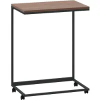 Syfax Mesa auxiliar con ruedas madera de ingeniería negra 55x35x70 cm