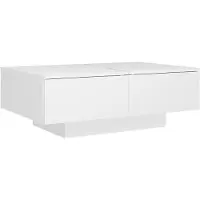 Syfax Mesa de centro madera contrachapada blanco 90x60x31 cm