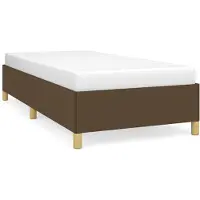 Syfax Estructura de cama sin colchón tela marrón oscuro 90x190 cm